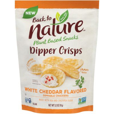 Back to Nature Gluten Free Crackers, White Cheddar Flavored Dipper Crisps - Vegan, Non-GMO, Crackers for Dipping - Delicious &amp; Quality Snacks, 3.2 Ounce