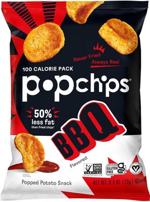Popchip - Potato Chips All Natural Barbeque - 0.8 oz. (Pack of 24)