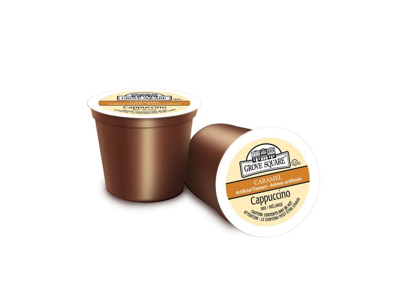 Grove Square Cappuccino, Caramel, 24 Single Serve Cups by Grove Square Cappuccino