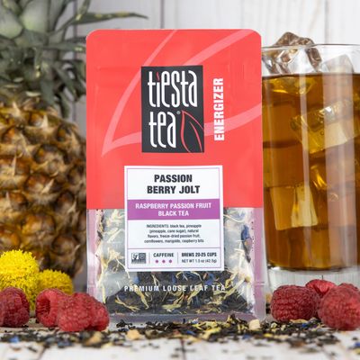 Tiesta Tea - Passion Berry Jolt | Raspberry Passion Fruit Black Tea | Premium Loose Leaf Tea Blends | Caffeinated Black Tea | Make Hot or Iced Tea & Brews Up to 25 Cups - 1.5 Ounce Resealable Pouch