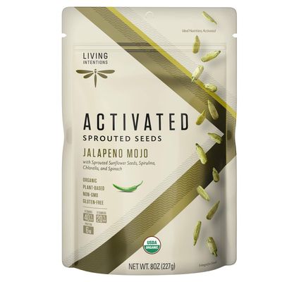 Living Intentions Organic Sprouted Sunflower Seeds: Jalapeno Mojo - NonGMO - Gluten Free - Vegan - Paleo - Kosher - 8 Ounce Unit
