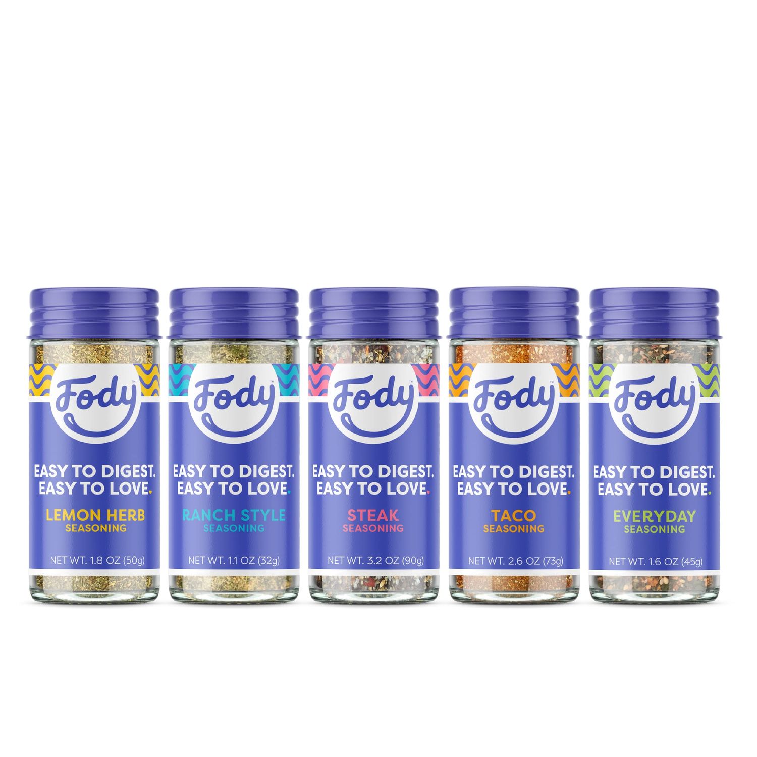 Fody Foods Variety Seasoning Pack, Flavorful Grilling Seasoning, Low Fodmap Certified, Sensitive Recipe, Gut &amp; IBS Friendly, Pack of 5