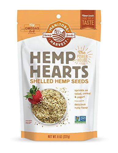 Hemp Seeds, 8oz (Pack of 2) 10g Plant Based Protein, 12g Omega 3 &amp; 6 per Serving | Perfect for smoothies, yogurt, salad | Non-GMO, Vegan, Keto, Paleo, Gluten Free | Manitoba Harvest
