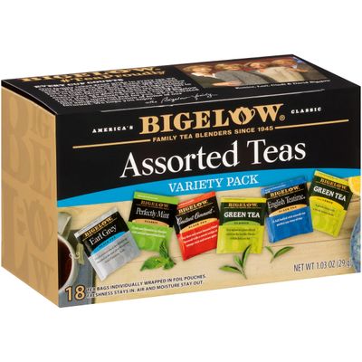 Bigelow Tea Collection Black &amp; Green Teabags Box, Caffeinated, Packaging &amp; Flavor Assortment May Vary, Assorted, 18 Count, Pack of 6