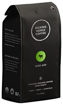 Kicking Horse Coffee, Kick Ass, Dark Roast, Ground, 10 Oz - Certified Organic, Fairtrade, Kosher Coffee