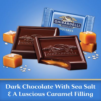GHIRARDELLI Dark Chocolate Sea Salt Caramel Squares, 15.9 oz Bag