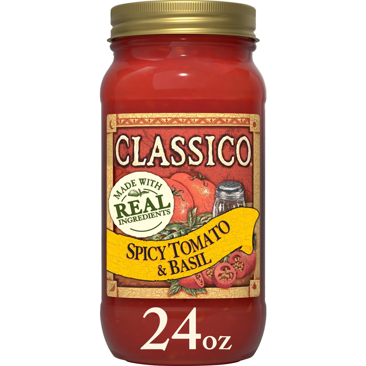 Classico Spicy Tomato &amp; Basil Pasta Sauce, 24 oz Jar
