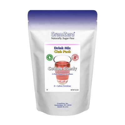 GramZero Cotton Candy Zero Calorie Sugar Free Drink Mix, Great For Nutrition Club Loaded Tea, Stevia Sweetened