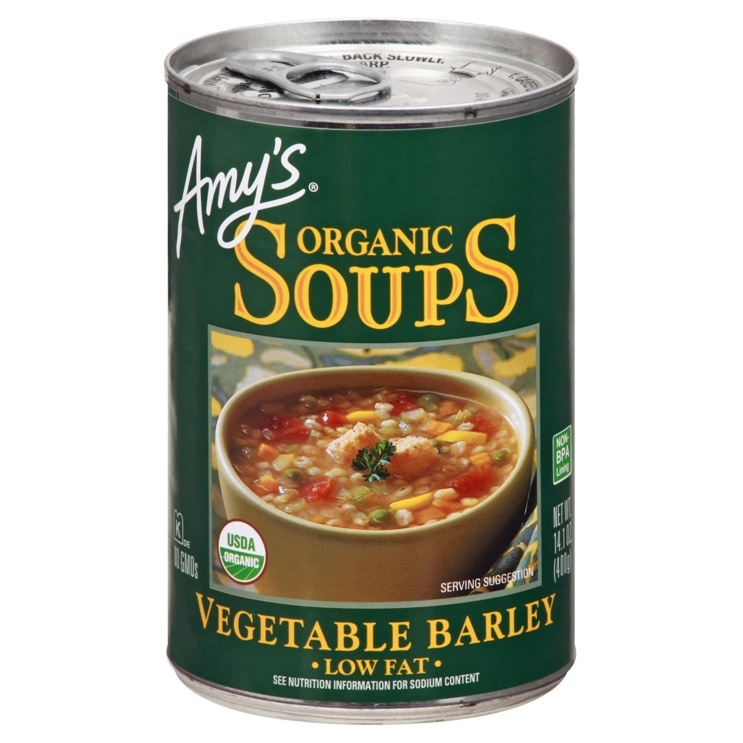 Amy&#39;s Organic Low Fat Soup Vegetable Barley - 14.1 fl oz