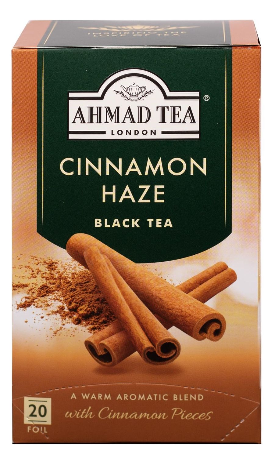 Ahmad Tea Black Tea, Cinnamon Haze Teabags, 20 ct (Pack of 6) - Caffeinated &amp; Sugar-Free