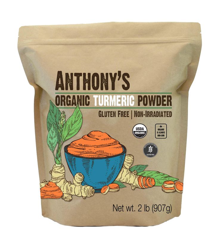 Anthony&#39;s Organic Turmeric Root Powder, 2 lb, Curcumin Powder, Gluten Free &amp; Non GMO (Pack of 1)