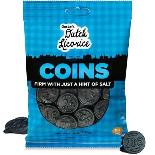 Gustaf&#39;s Dutch Licorice Coins - Bag of 5.2oz - 150g