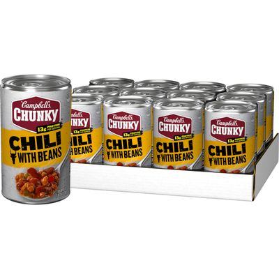 Campbell&#39;s Chunky Chili with Beans, 19 Ounce Can (Pack of 12)