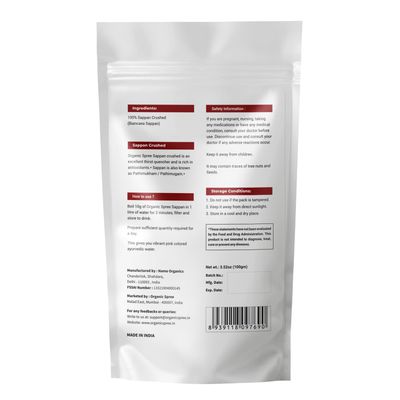 Organic Spree Sappan Wood Crushed 100gm (3.52oz) Biancaea Sappan - Pathimugam/Pathimukham - Rich in Antioxidants, Thirst Quencher