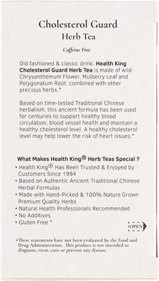 Health King Cholesterol Guard Herb Tea, Teabags, 20-Count Box (Pack of 4)