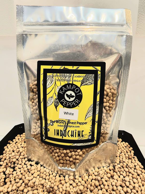 Organic Kampot Pepper - Rare Cambodian Peppercorns White 4 Ounce