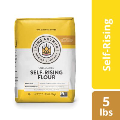 King Arthur, Unbleached Self Rising Flour, Non-GMO Project Verified, No Preservatives, 5 Pounds (Pack of 8)