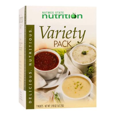 Nutmeg State Nutrition - High Protein Instant Soup Mix, Low Calorie, Low Fat, Low Carb, Ideal Protein Compatible, 7 Servings Per Box (Variety Pack)