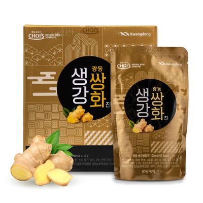 KWANGDONG Ssang Hwa Jin - Korean Traditional Herbal Tea for Strong Immune Support, Natural Sustained Energy Boost, Digestive Health, Promotes Vitality and Cold Relief, Ginger 10P