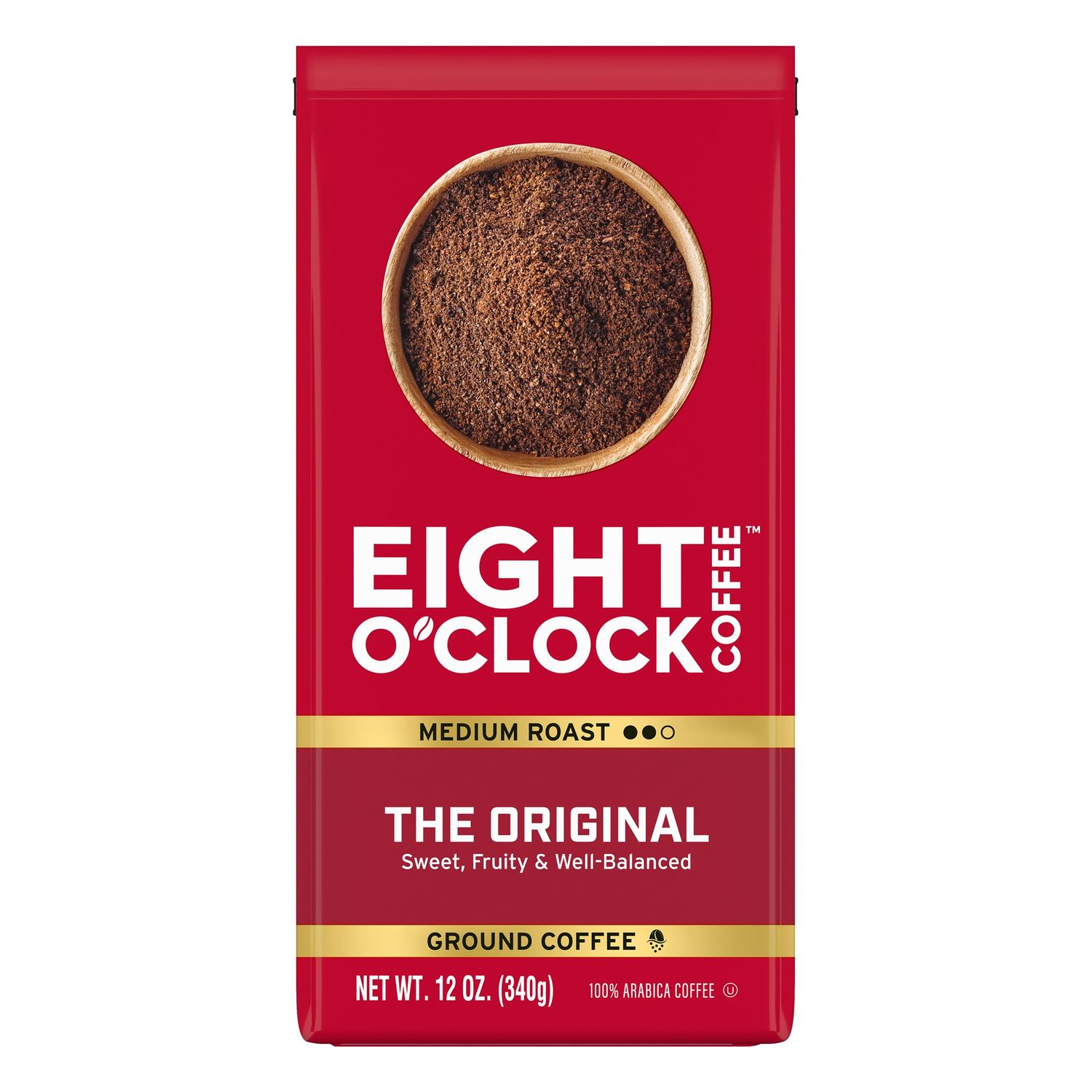 Eight O&#39;Clock Coffee The Original, 12 Ounce (Pack of 6) Medium Roast Ground Coffee 100% Arabica, Sweet, Fruity, Well Balanced