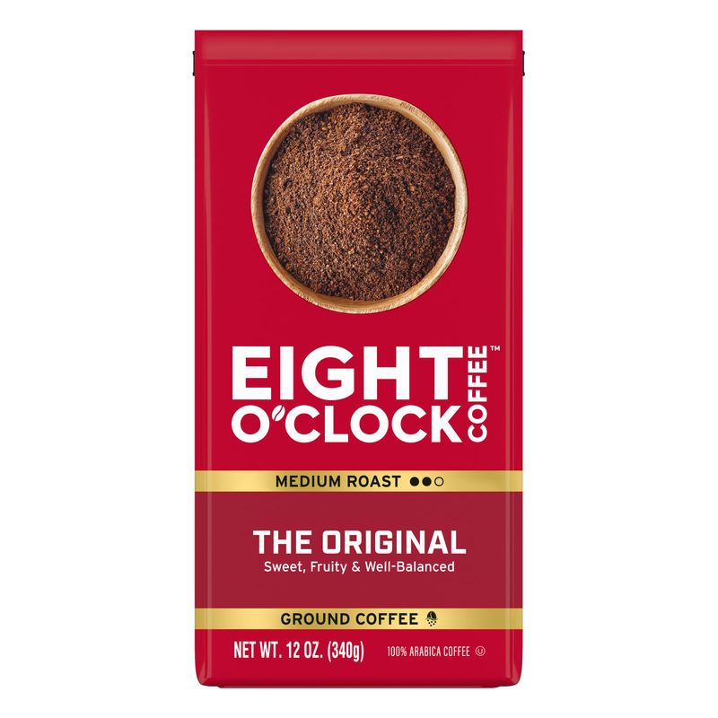 Eight O&#39;Clock Coffee The Original, 12 Ounce (Pack of 6) Medium Roast Ground Coffee 100% Arabica, Sweet, Fruity, Well Balanced