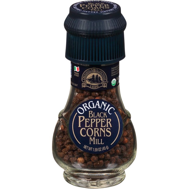 Drogheria &amp; Alimentari Organic Black Peppercorns Mill, 1.59 oz (Pack of 6)