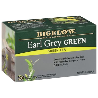Bigelow Tea Earl Grey Green Tea, Caffeinated Tea, 20 Count Box (Pack of 6, 120 Total Tea Bags