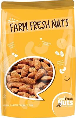 Dry Roasted California Salted Almonds with Healthy Himalayan Salt (2 Lbs.) - Vegan &amp; Keto Friendly - Roasted to Perfection - Super Crunchy - Farm Fresh Nuts Brand