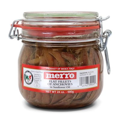 Merro Anchovy Fillets in Sunflower Oil - 24oz