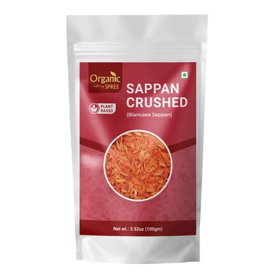 Organic Spree Sappan Wood Crushed 100gm (3.52oz) Biancaea Sappan - Pathimugam/Pathimukham - Rich in Antioxidants, Thirst Quencher