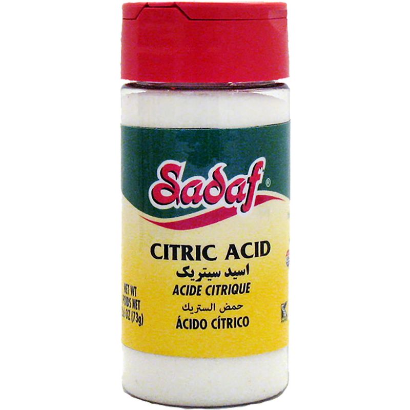 Sadaf Citric Acid Food Grade - Citric Acid Granulated for Cooking and Baking - 100% Pure Citric Acid - Salt Substitute - Kosher - PET Bottle with Shaker Top - 2.6 oz
