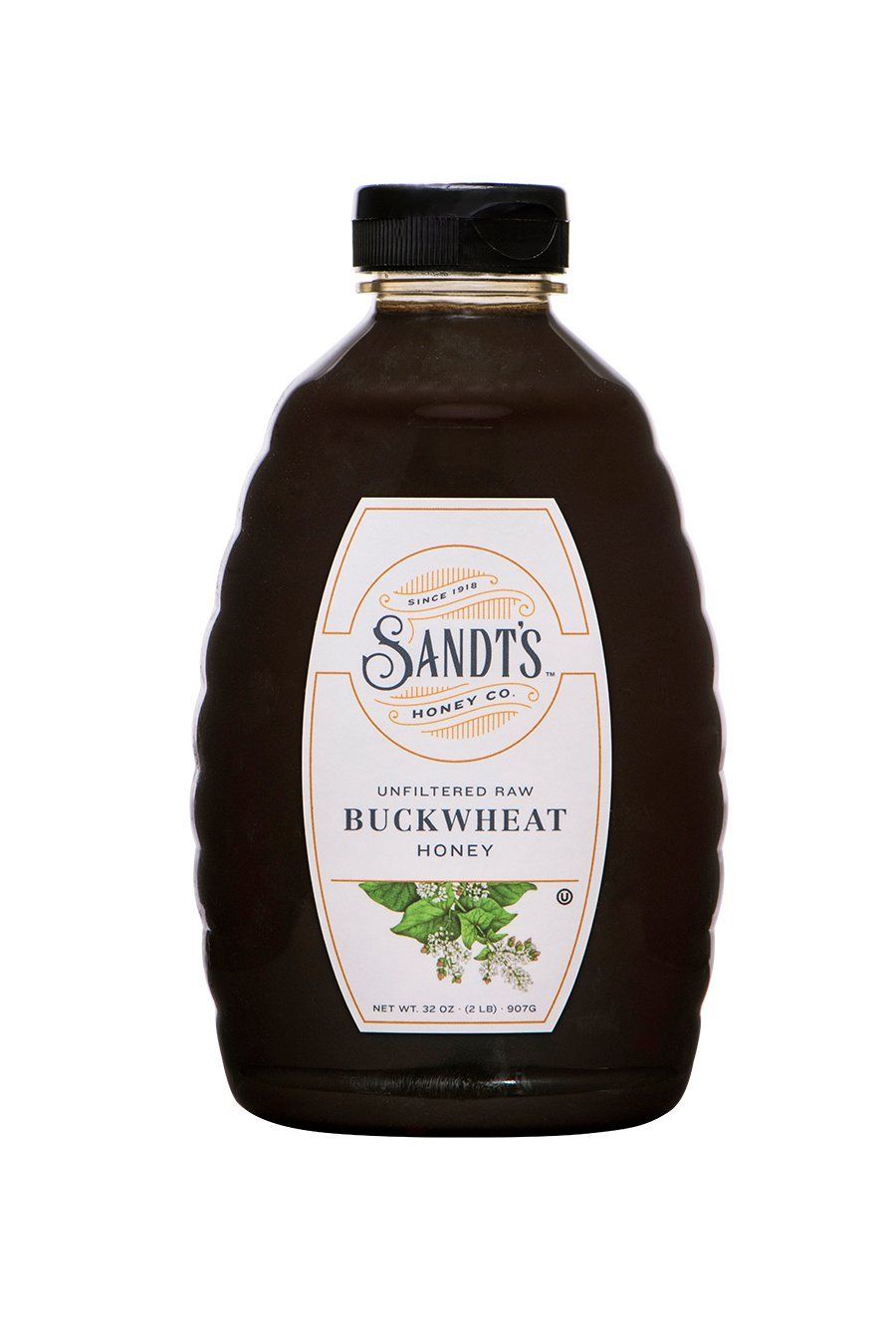 Sandt&#39;s Buckwheat Honey, Unfiltered Raw Honey, Non-GMO Genuine, Pure Honey (2 lbs)