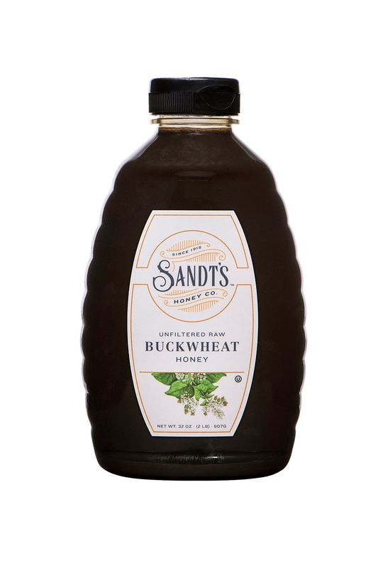 Sandt&#39;s Buckwheat Honey, Unfiltered Raw Honey, Non-GMO Genuine, Pure Honey (2 lbs)