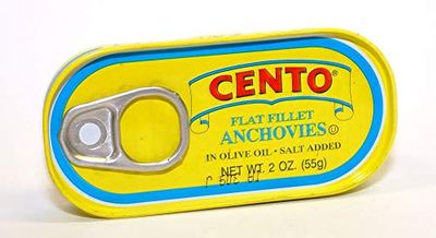 Cento - Flat Anchovies in Olive Oil, 2 oz.( Pack of 10 )