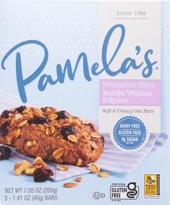 Pamela's Whenever Bars, Oat Raisin Walnut Spice, 5 ct