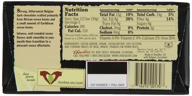 Strong Dark Chocolate 70% (12 Bars) 3.20 Ounces