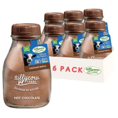 Sillycow Farms Hot Chocolate Mix Truffle Flavor | Gluten Free &amp; Non GMO, All Pure Ingredients for Healthier Indulgence | Dairy Free, Vegan, Nut Free Certified Quality Cocoa Powder Blend - Pack of 6