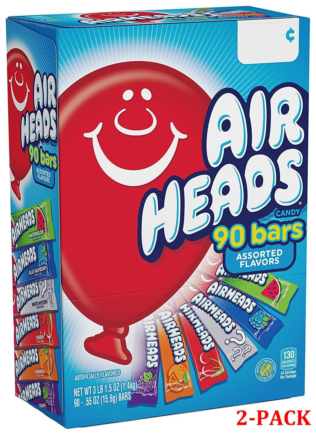Candy Bars, Variety Stocking Stuffers Bulk Box, Chewy Full Size Fruit Taffy, Gifts, Back to School for Kids, Non Melting, Party 90 Count (Packaging May Vary) (90 Count (2-Pack))