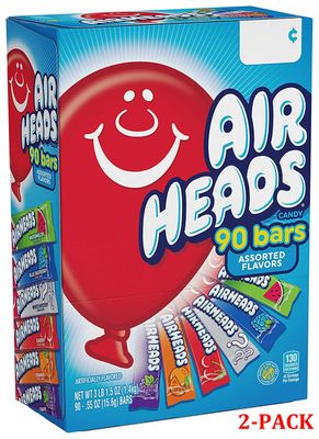 Candy Bars, Variety Stocking Stuffers Bulk Box, Chewy Full Size Fruit Taffy, Gifts, Back to School for Kids, Non Melting, Party 90 Count (Packaging May Vary) (90 Count (2-Pack))