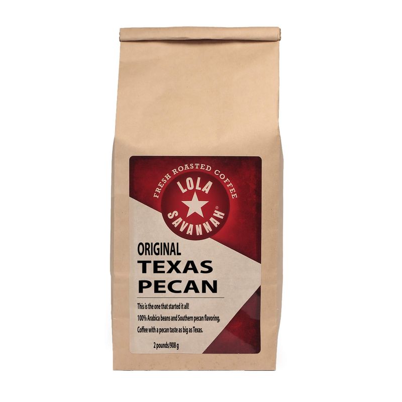 Lola Savannah Texas Pecan Whole Bean Caffeinated Coffee, 2lb