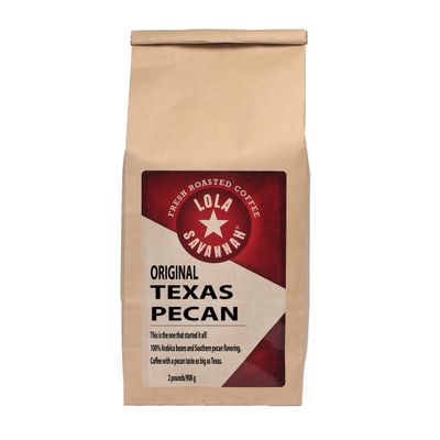 Lola Savannah Texas Pecan Whole Bean Caffeinated Coffee, 2lb