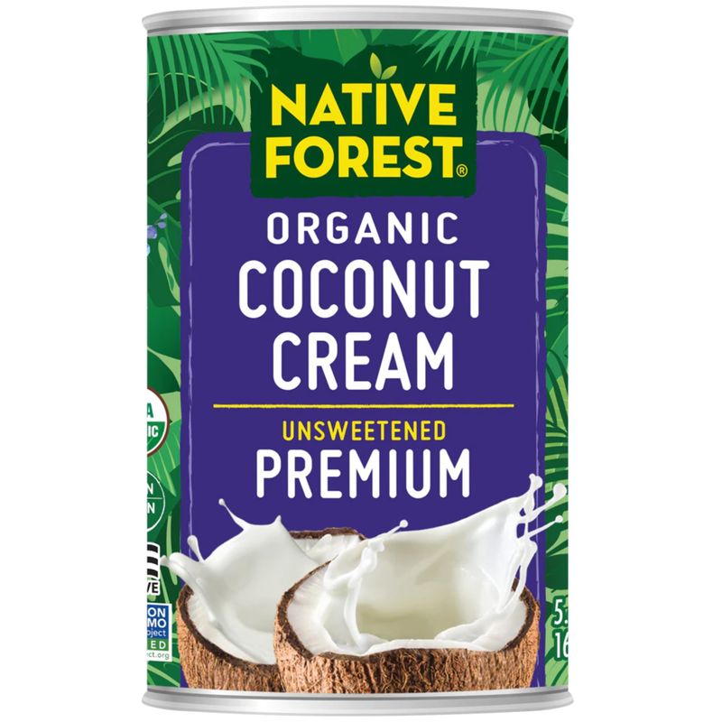 Native Forest Organic Unsweetened Premium Coconut Cream  Heavy Cream, Dairy Substitute, Dairy Free, Non-GMO, USDA Organic  5.4 Fl Oz (Pack of 12)