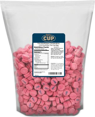 By The Cup By The Cup Pink Wintergreen Canada Mints, 5.25 lb Bulk Bag