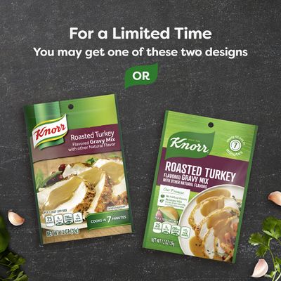 Knorr Turkey Gravy Mix For Delicious Easy Meals and Side Dishes Roasted Turkey Sauce and Gravy With No Artificial Flavors, No Added MSG 1.2 oz, Pack of 24