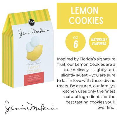 J&amp;M Foods Lemon Cookies, Florida-Inspired, Made with Premium Natural Ingredients - 6 Ounce, 1 Pack