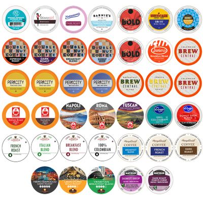 Crazy Cups Single Serve &amp; K Cups Variety Pack, Including Unflavored Dark Roast &amp; Medium Roast Pods, Pods Variety Pack for Keurig K Cups Machines, 40 Count