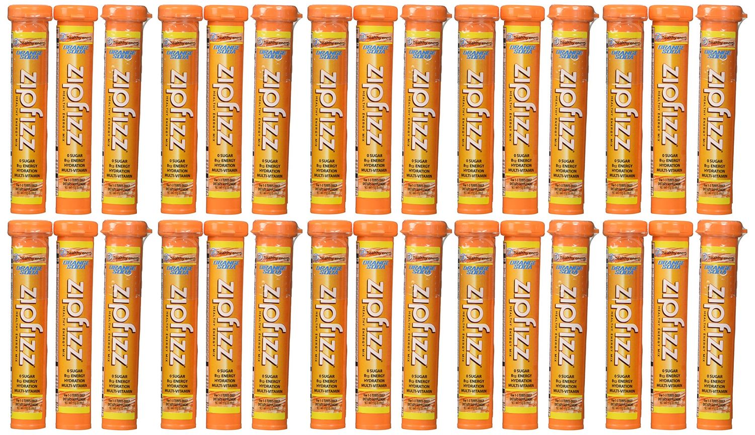 Zipfizz Orange Soda Healthy Energy Drink Mix - Transform Your Water Into a Healthy Energy Drink - 30 Orange Soda Tubes