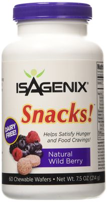 Isagenix Snacks! 60 Natural Wild Berry Chewable Wafers 7.5 oz (214 g)