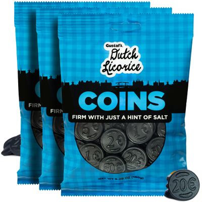 Dutch Licorice Coins - 5.2oz (Pack of 3)