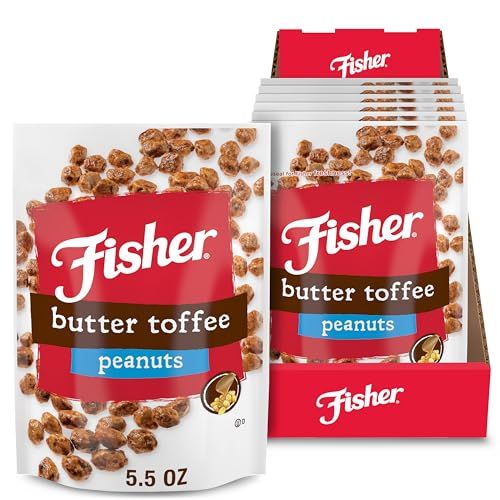 Fisher Snack Butter Toffee Peanuts, 5.5 Ounces (Pack of 6), No Artificial Colors or Flavors